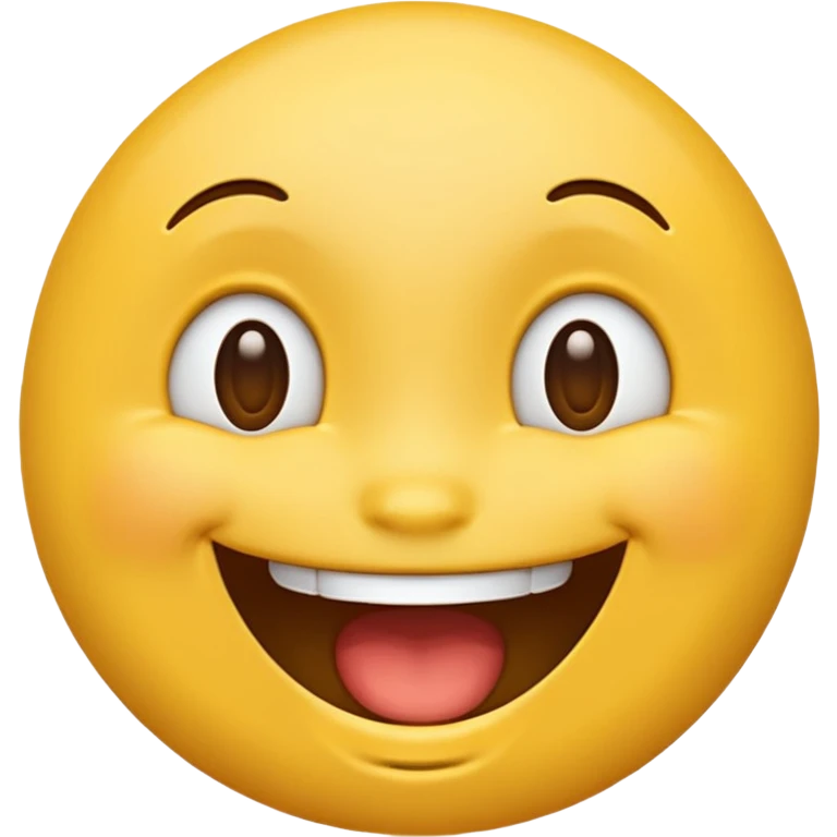 happy emoji with open mouth, smiling eyes, joyful, classic emoji style emoji