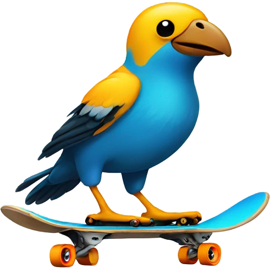 Bird skateboarding  emoji