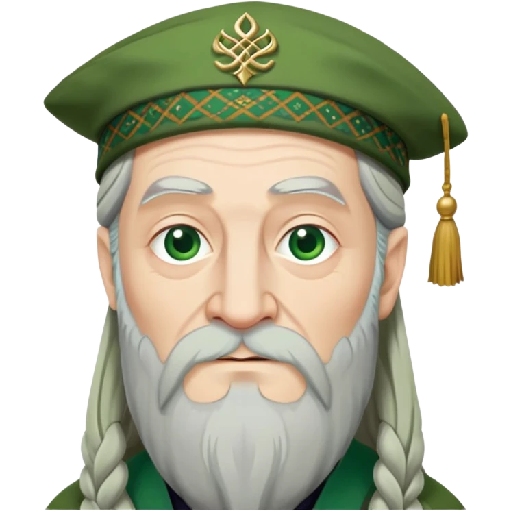 Dumbledore green scotland Tam o'shanter cap with decorative patterns emoji