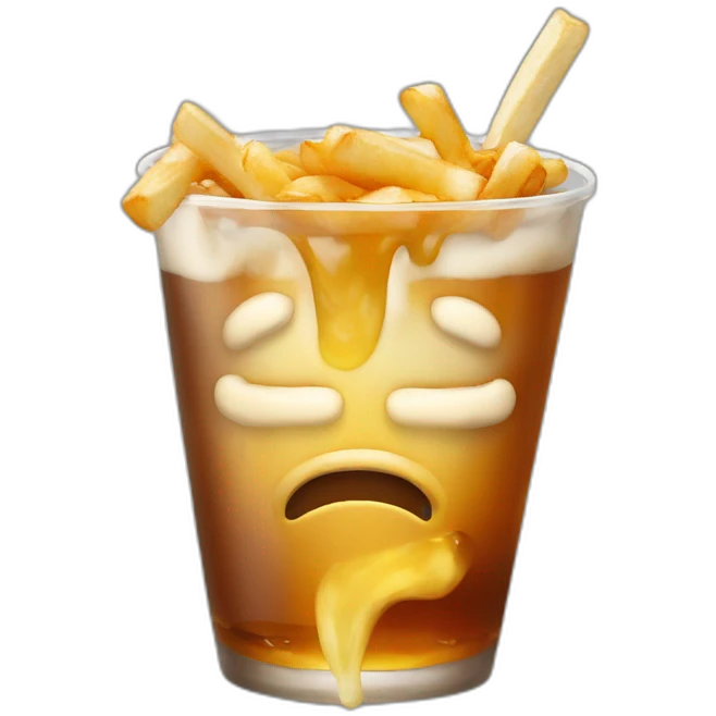 Poutine qui boit de la vodka emoji