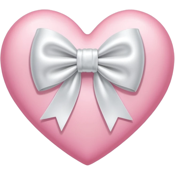 white satin bow on a pink heart emoji