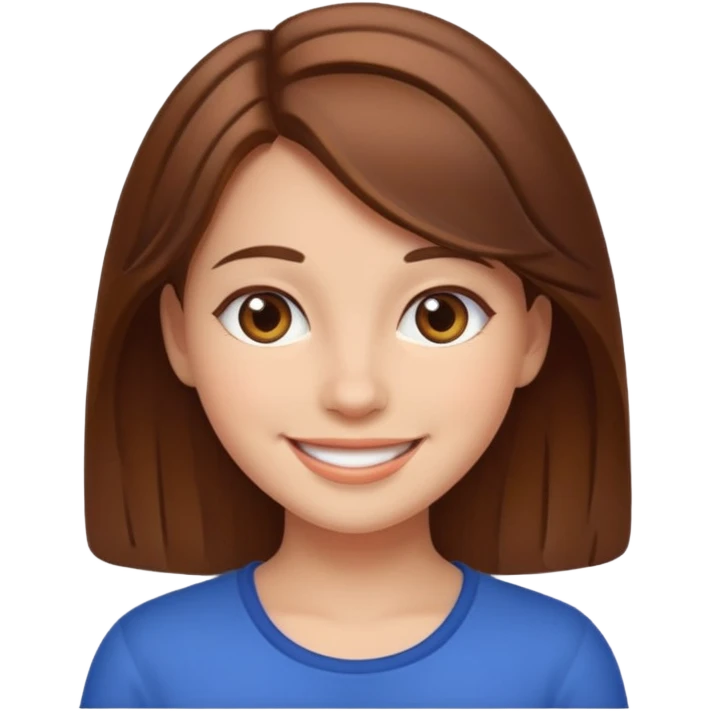smiling girl with brown hair emoji