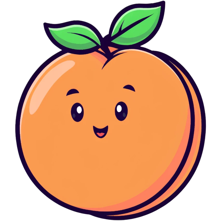 cute peach fruit character emoji