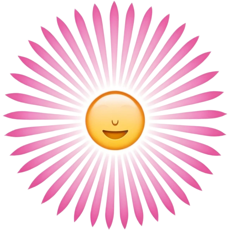 light pink light radiating beams emoji