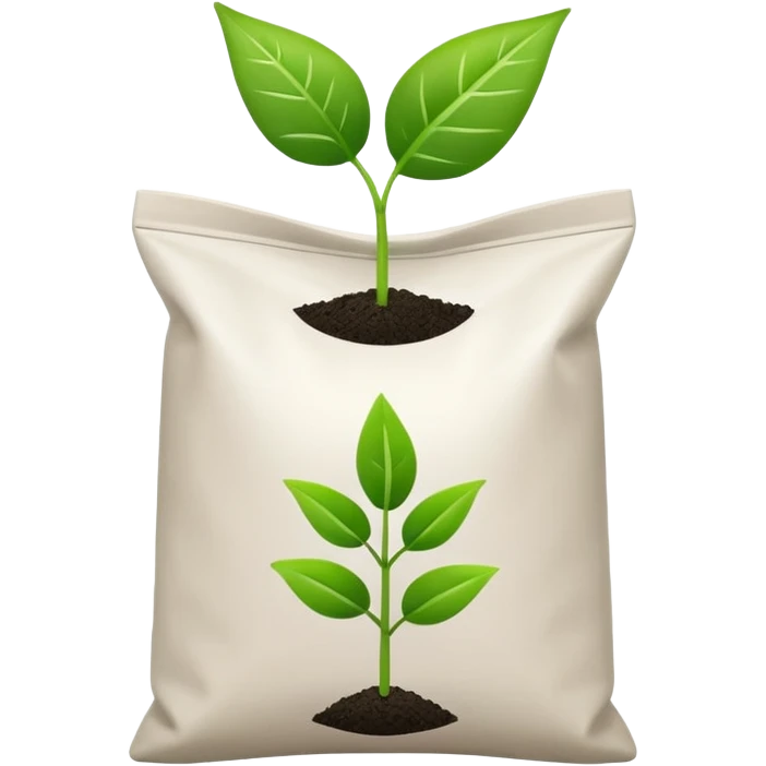 fertilizer bag with plant symbol emoji