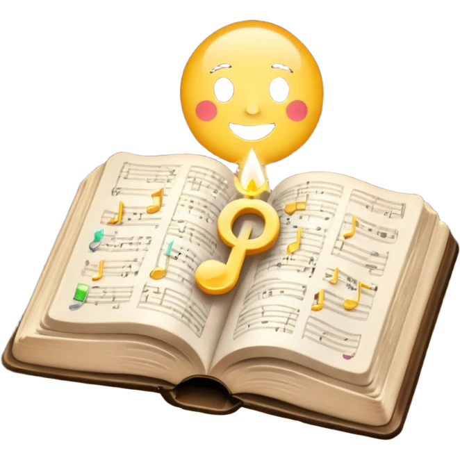 The bible is in the middle and from the left, there are emojis (typical) light(sparkling), salt, music note emoji