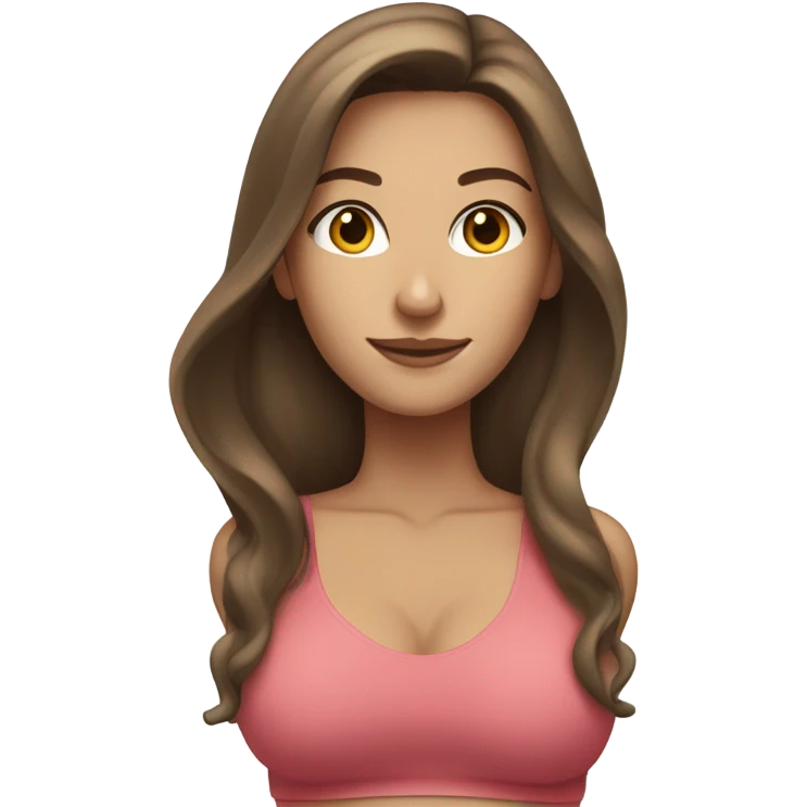 beach body woman caucasian long brown hair emoji