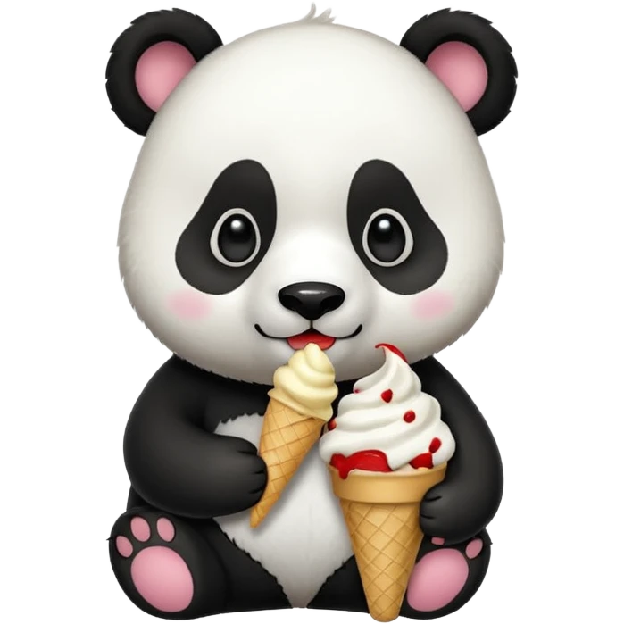 Panda eating ice cream emoji