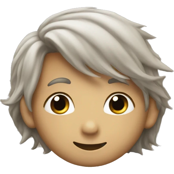 Tucking hair behind the ear amd looking up with a smile emoji