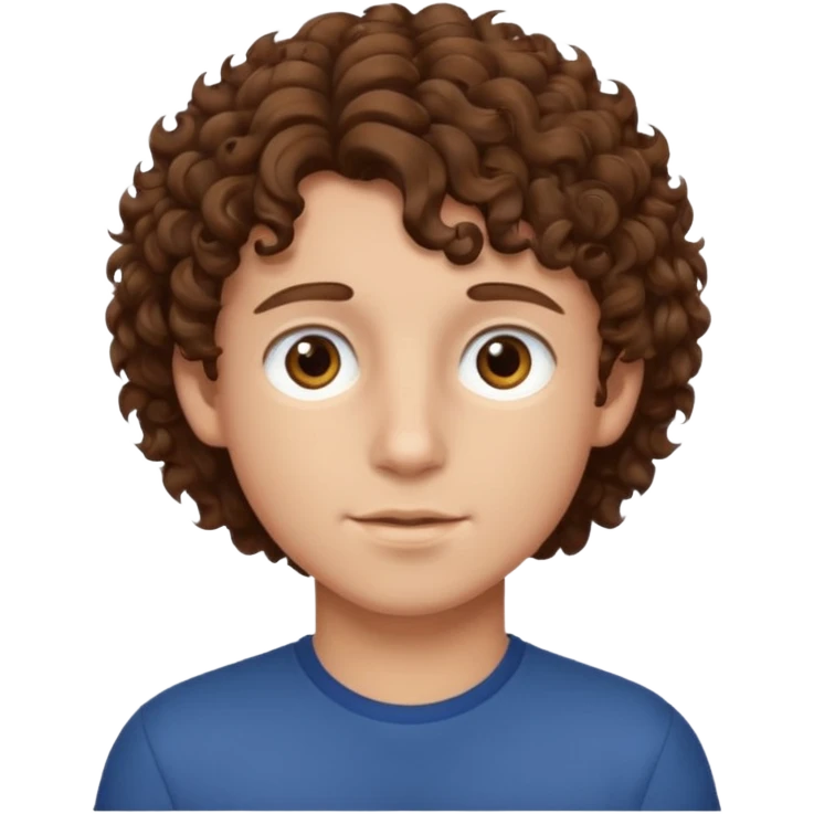 boy,  brown hair, curly hair, brown eyes,  skin, emoji