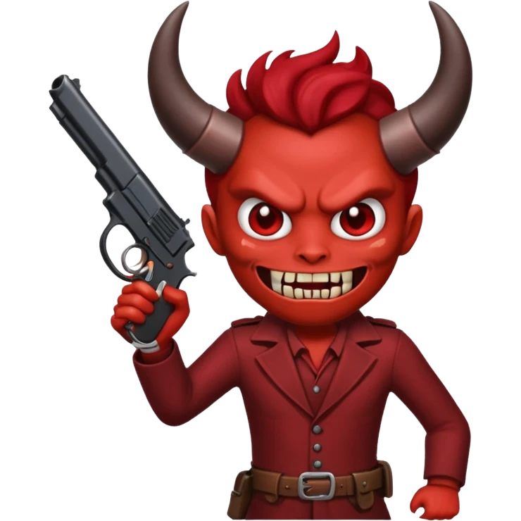 Un 👹 con una pistola en la mano  pero que sea como el emoji emoji