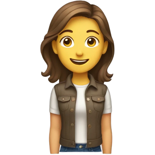 girl with brown hair outdoors emoji