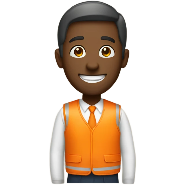 Man happy with orange vest  emoji
