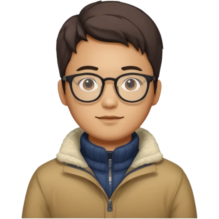 Korean 31-year-old male marketer / Wears warm clothes / Wears glasses emoji