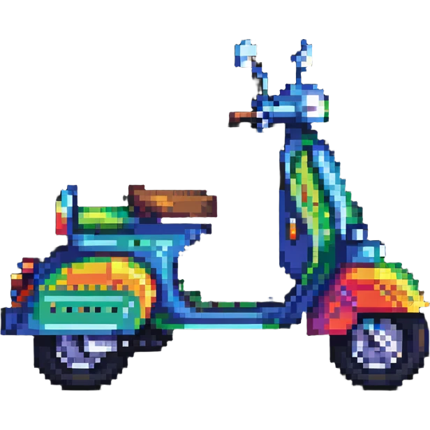 colorful scooter, transportation emoji