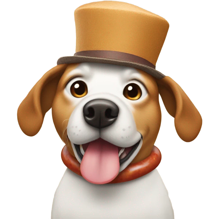 Dog wearing sausage hat  emoji