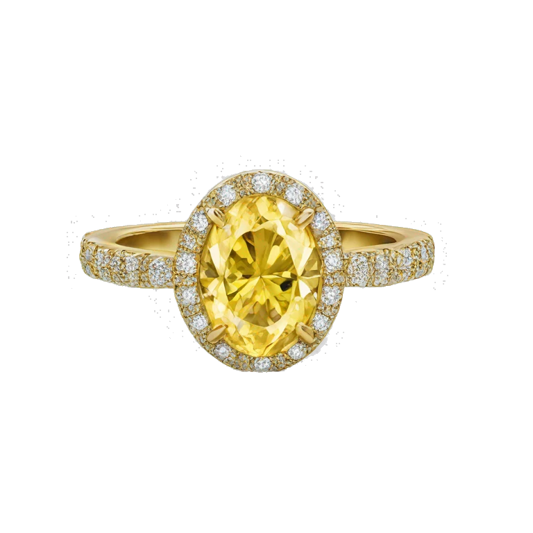 Yellow oval diamond ring gold band, elegant and detailed.” emoji