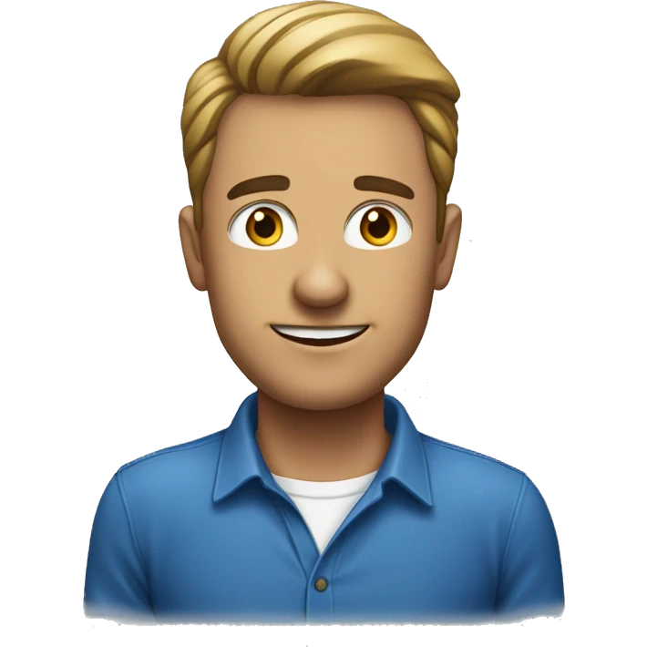 hombre con  una camisa azul corporativa emoji