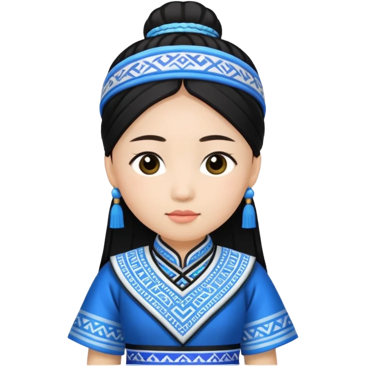 Make the Hmong dress blue, white, and black emoji