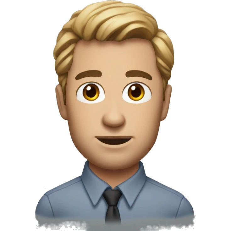 Memoji of Michael from the Office Wearing: Slightly rumpled button-downs. Portrait emoji