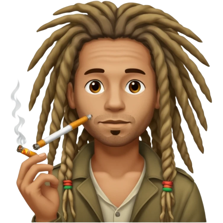 Musician with dreadlocks and ciga emoji