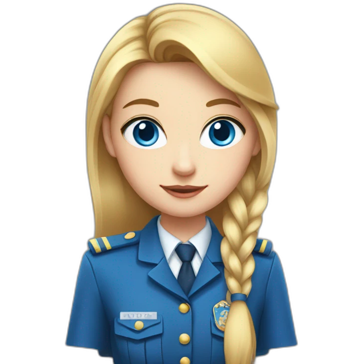 mysterious blue-eyed girl in uniform with two poney tails  emoji