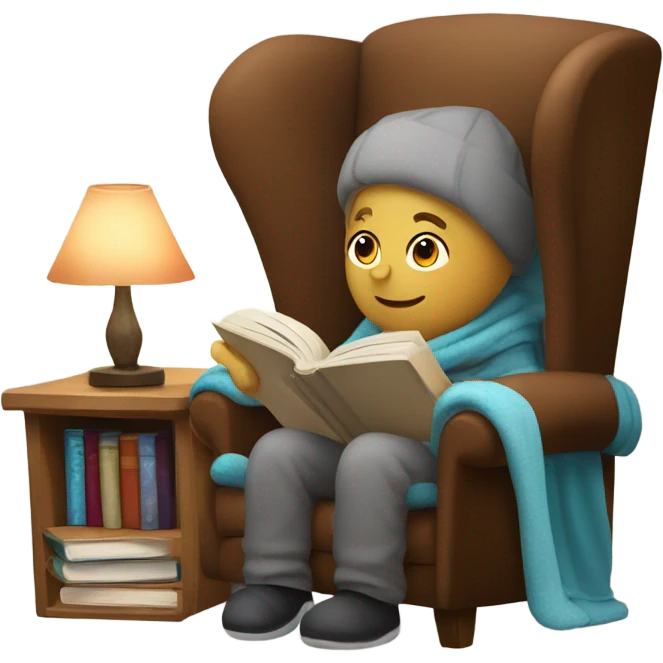 Library reading books cozy emoji