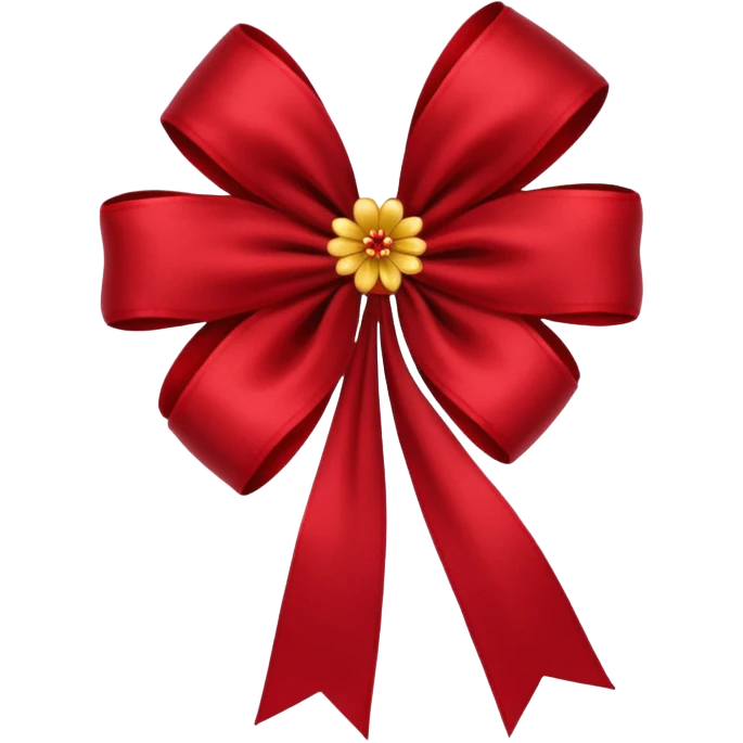 red bow with dark red flower texture emoji