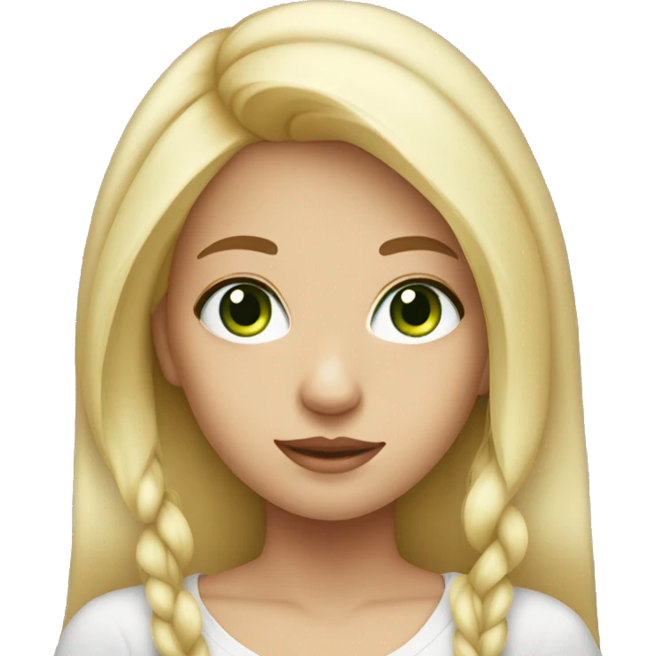 cute girl with blonde hair green eyes  emoji