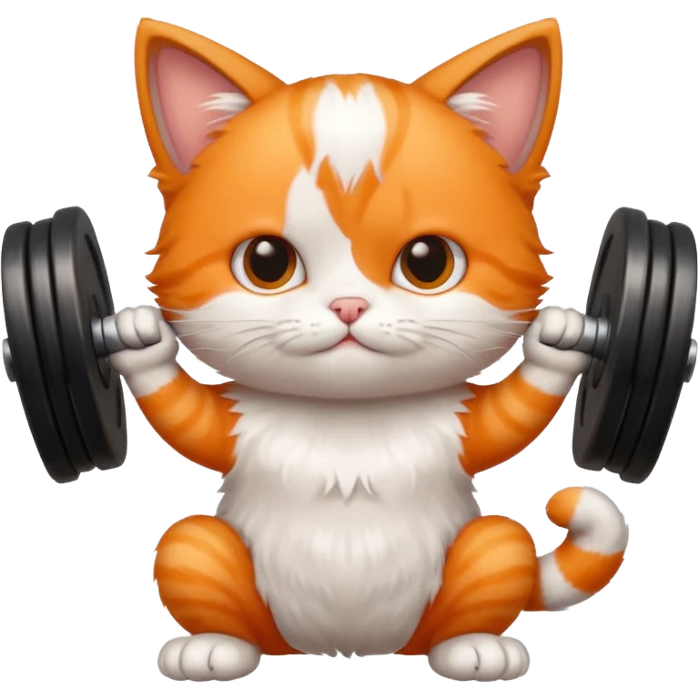 kitten lifting weights emoji