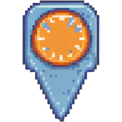 small blue tick icon, retro pixel art style emoji