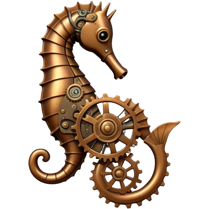 a steampunk seahorse emoji