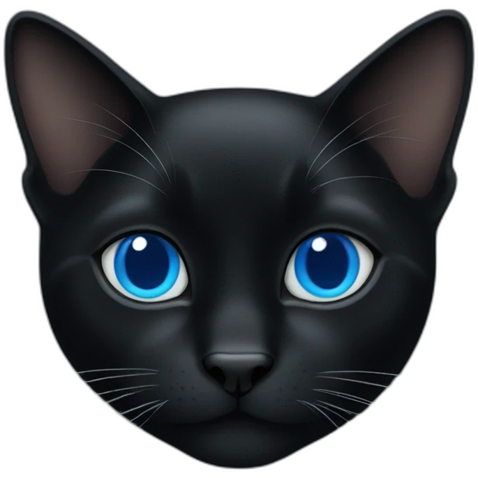 Black cat with blue eyes emoji