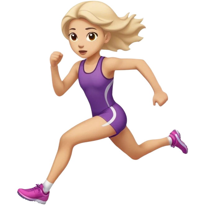 Hurdler girl going over hurdle facing forward emoji