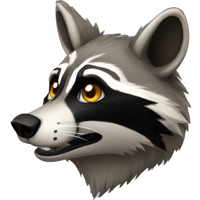 Howling raccoon head emoji