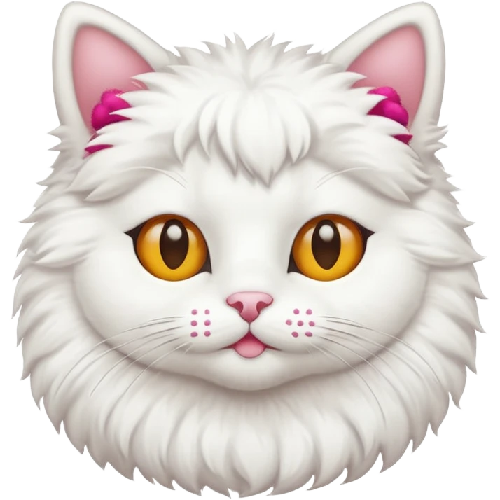 cheerleading white cat with pom pom emoji