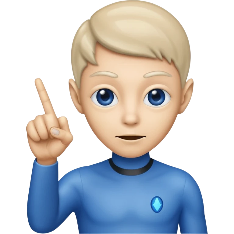 палец вправо инопланетный синий emoji