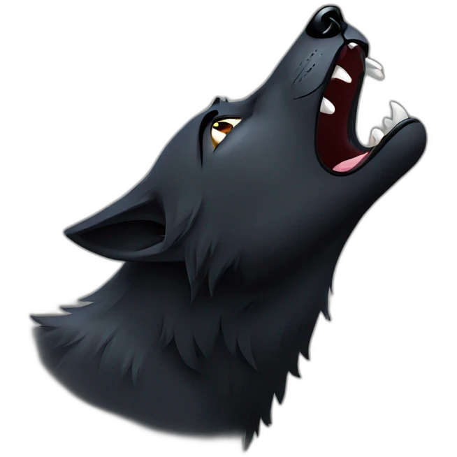 Black wolf howling  emoji