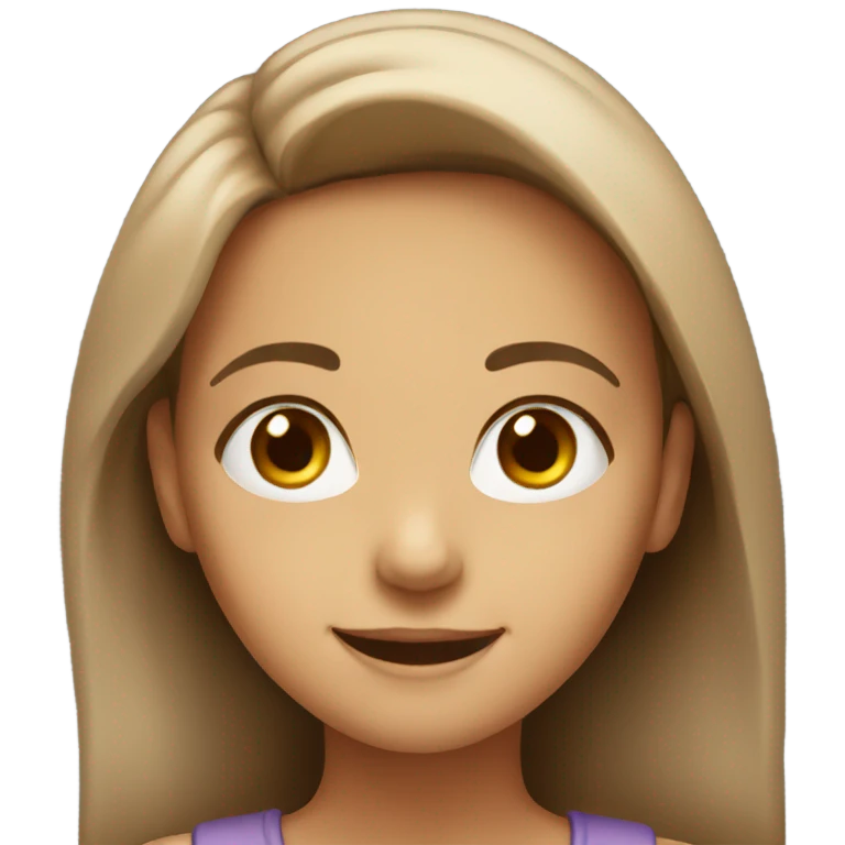 smiling girl with brown eyes emoji