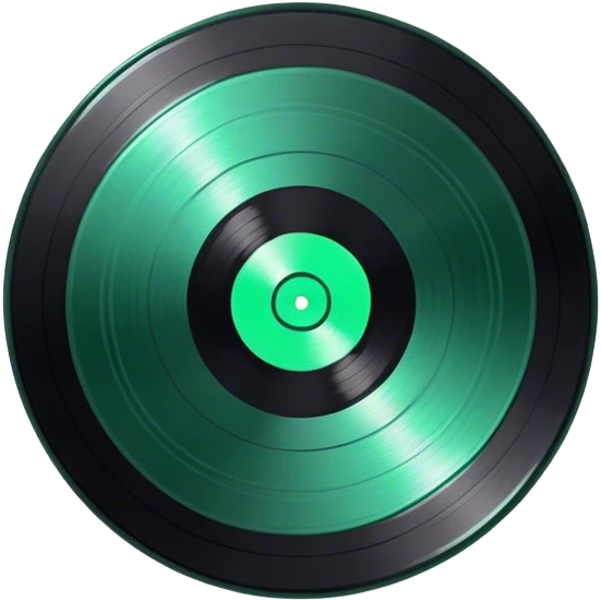 dark emerald vinyl record emoji