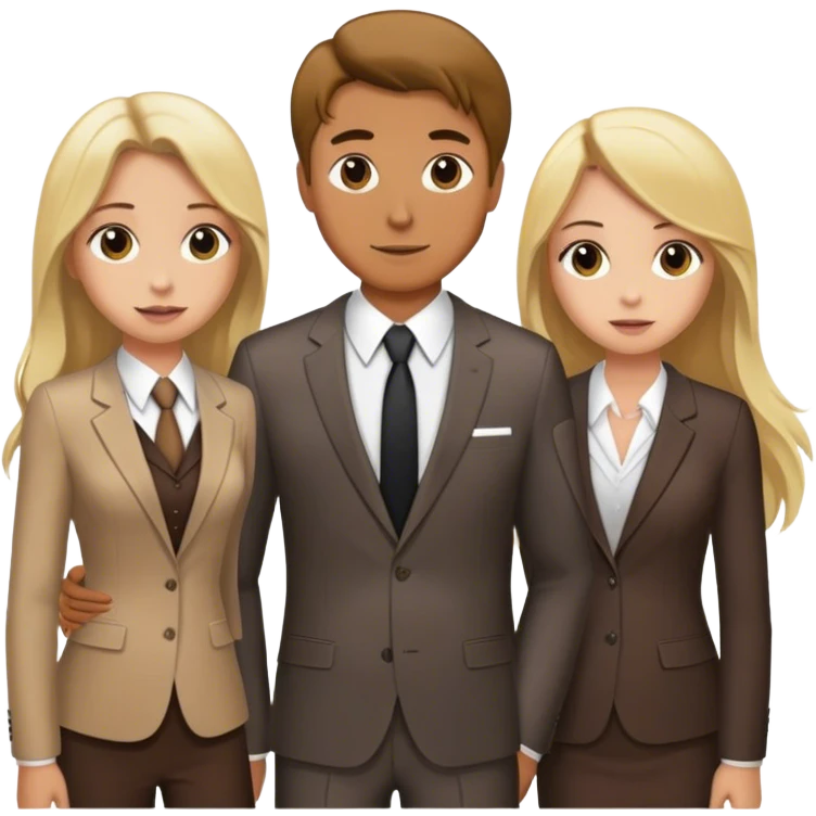 Man with 2 girls on a date emoji