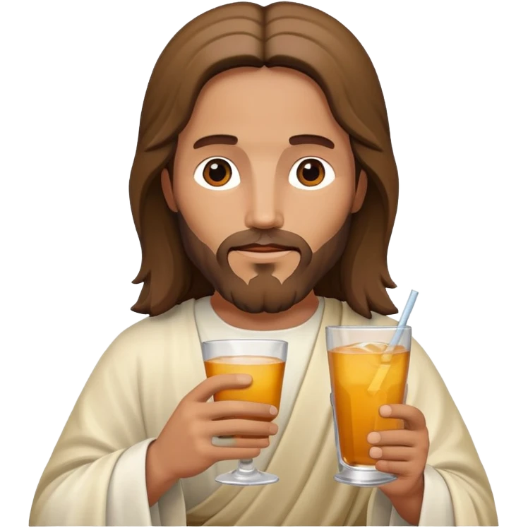Jesus holding a drink emoji