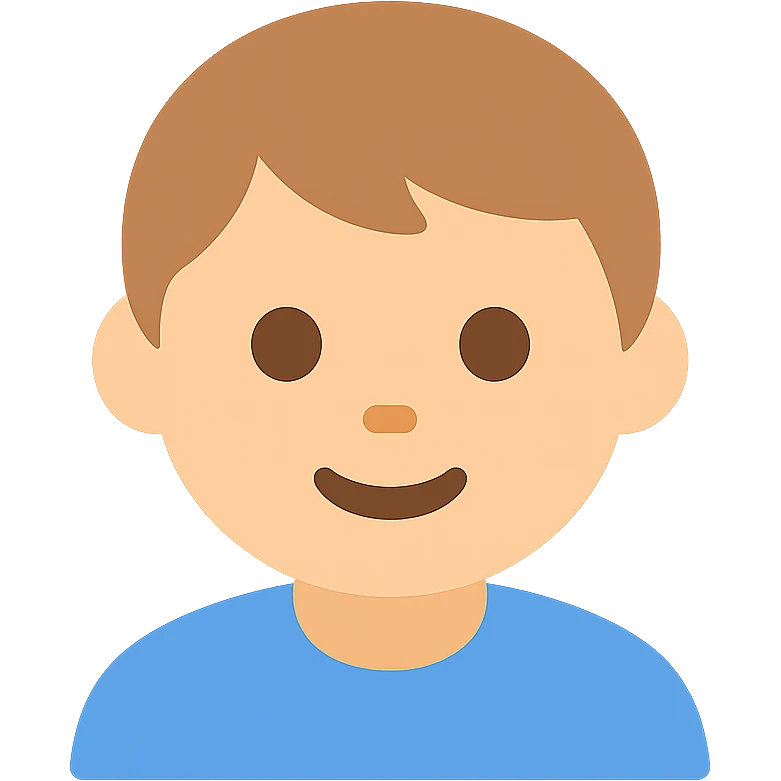 child, flat color icon, clean and modern emoji