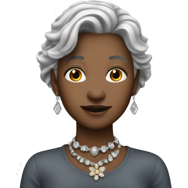 grey haired girl with jewelry emoji