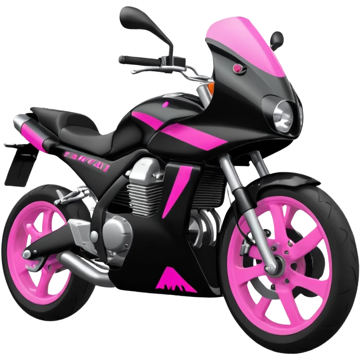 moto sportiva con scritta nera e solo avanti rosa fluorescente  emoji