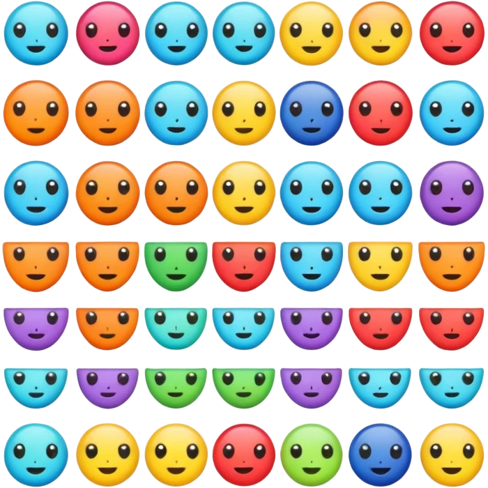 Colorful Shapes with faces emoji