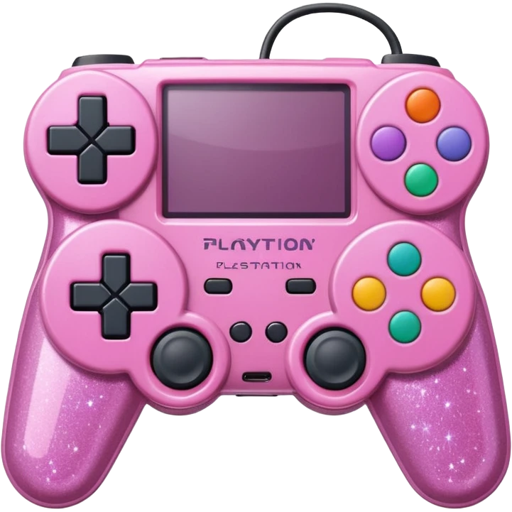 glittery pink 90s playstation-inspired retro game console emoji