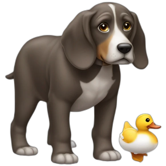 Chien sur un canard sur un éléphant emoji