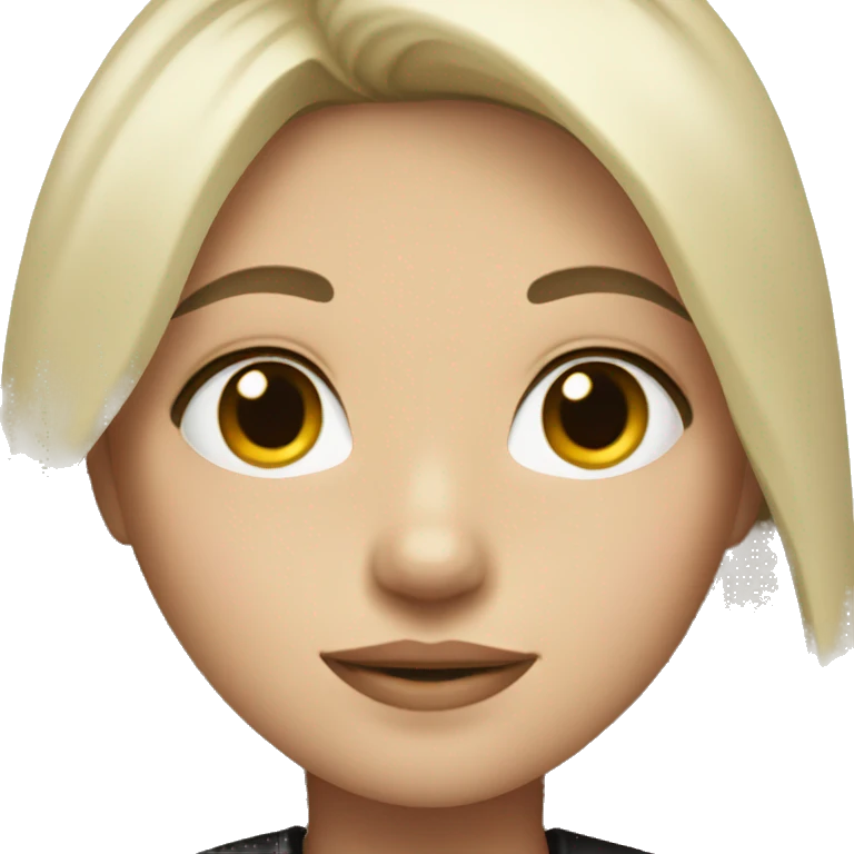 girl with black hair and black clothes with blonde hair on left side only emoji