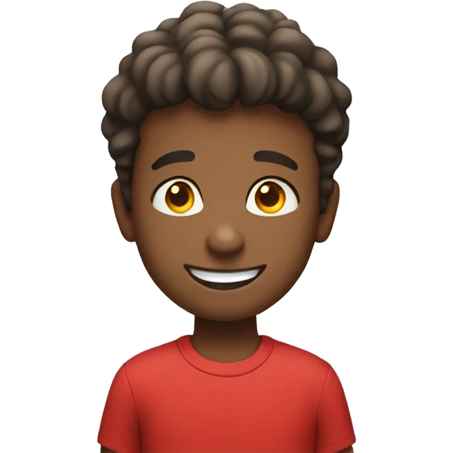 smiling boy in red shirt emoji
